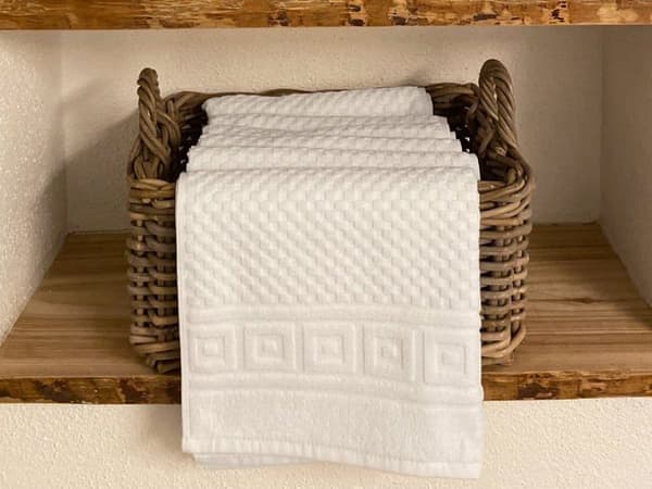 Zollner - 00000464-050070-001 - Set med 6 handdukar, våffelmönster, bomull, 50x70 cm, vit