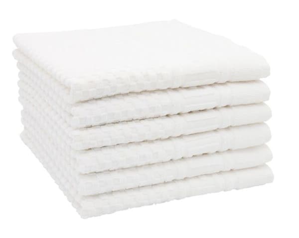 Zollner - 00000464-050070-001 - Set med 6 handdukar, våffelmönster, bomull, 50x70 cm, vit