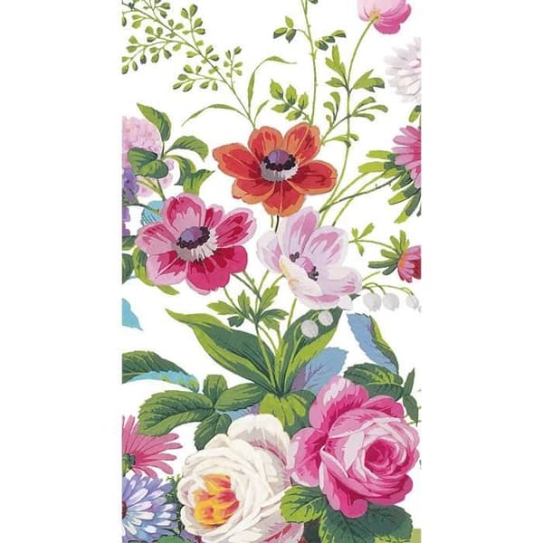 Caspari Guest Edwardian Garden Set med 15 handdukar, bomull, elfenben, 11x20x3 cm - 14470G
