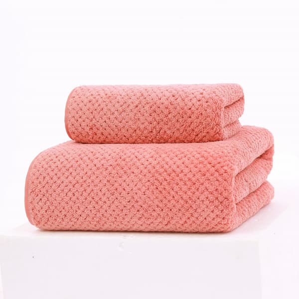 Set med mikrofiberhanddukar - 35x75 cm och 70x140 cm, rosa