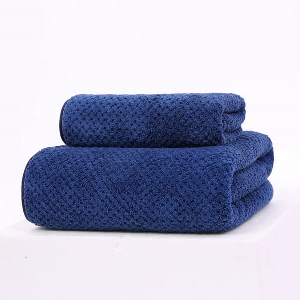 Set med mikrofiberhanddukar - 35x75 cm och 70x140 cm, marinblå