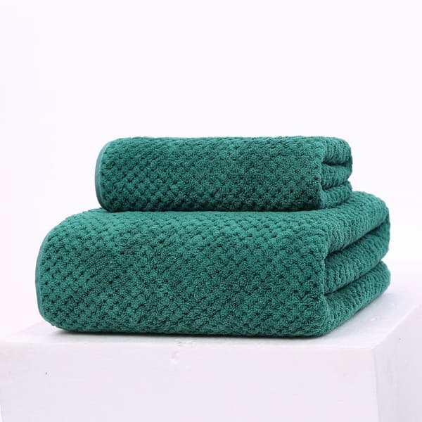 Set med mikrofiberhanddukar - 35x75 cm och 70x140 cm, gröna