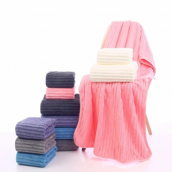 Set med mikrofiberhanddukar - 50/100 cm och 70/140 cm, rosa våg