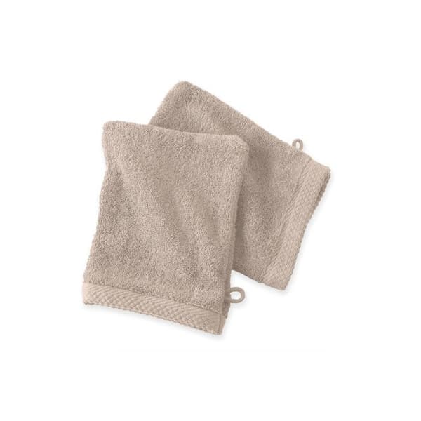 Lot med 2 tvättlappar "Soft" 16 x 21 cm 100% kammad bomull / 600 gr/m² - Soft Sable - Lot med 2 tvättlappar 16 x 21 cm
