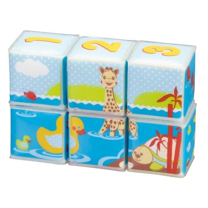 SOPHIE LA GIRAFE Badkuber (uppsättning av 6 kuber)