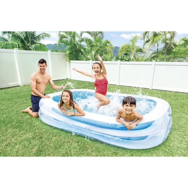 INTEX Rektangulär uppblåsbar pool för familjen - 2.62x1.75x0.56m
