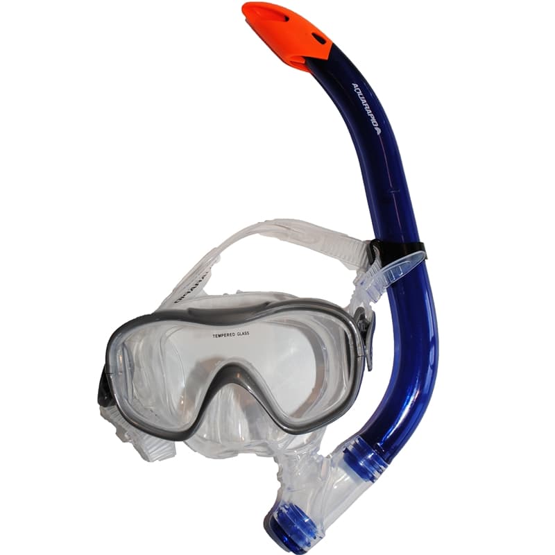 Aquarapid Dive mask + snorkel jr grey/re