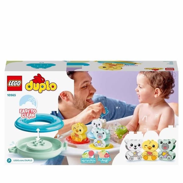 LEGO 10965 DUPLO badleksak: Flytande djurtåg, badkarset för spädbarn och barn 1,5+ år med anka