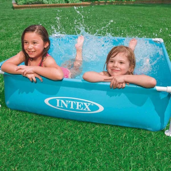 INTEX Tangy metall simbassäng - Fyrkantig - Turkos