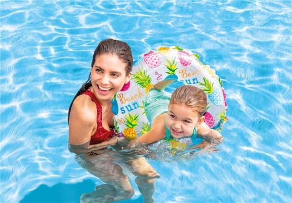 Simring 61 cm uppblåsbar badring annanas swim ring intex