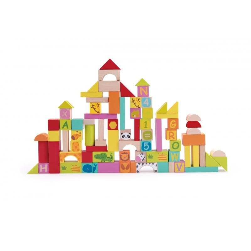 En uppsättning av trä klassiska världsstenar