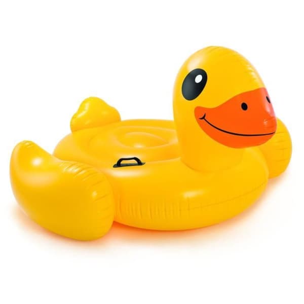 Yellow Duck Uppblåsbar Ride On Booy - INTEX - Poolspel - 2 grepphandtag