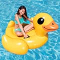 Miniatyrbillede 1 af 3: Yellow Duck Uppblåsbar Ride On Booy - INTEX - Poolspel - 2 grepphandtag