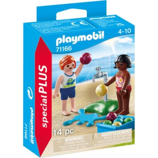 PLAYMOBIL - 71166 - Barn och vattenballonger - Sommarlek för barn från 4 år och uppåt