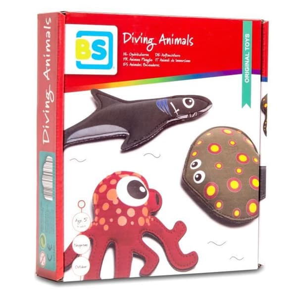 BS Toys Dykspel - Neoprendjur - Haj, Ray och bläckfisk - För barn - Poolleksak