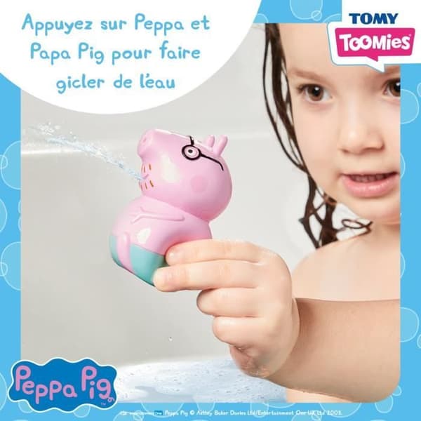 Peppa Pig trampbåt - TOMY - Badleksak - Vattensprutande figurer - Strängmekanism