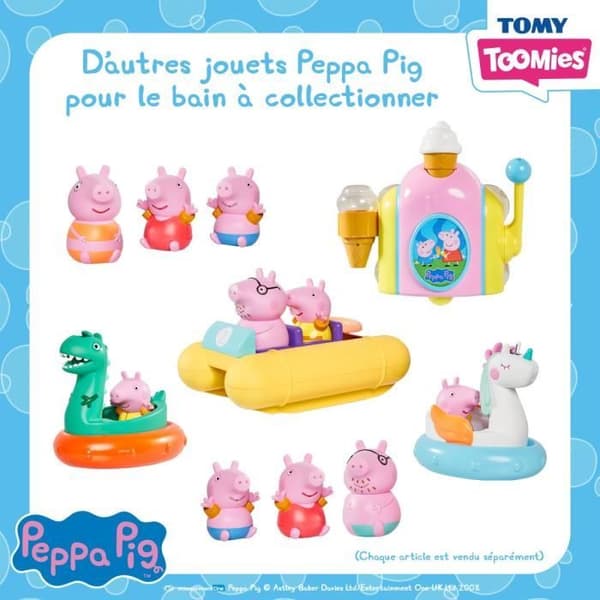 Peppa Pig trampbåt - TOMY - Badleksak - Vattensprutande figurer - Strängmekanism