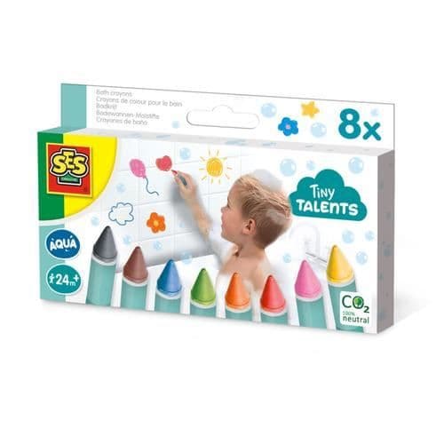 Kritor för badkar - SES CREATIVE - 13050 - 8 färger - Flerfärgad - För barn