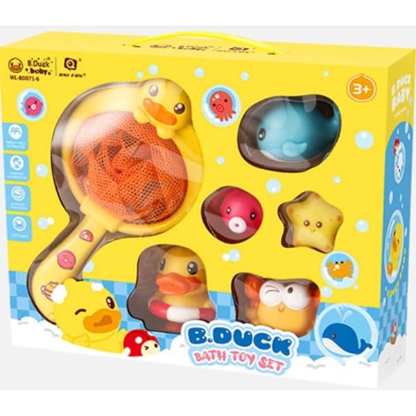 B. Duck Badleksaker med Korg och Figurer