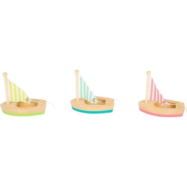 Small Foot juniorsegelbåtar trä/naturtextil 3 st