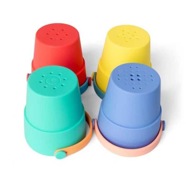 Leksaker för barn - Little L - Stapelbara hinkar i silikon - 4 delar - Silikon - Unisex