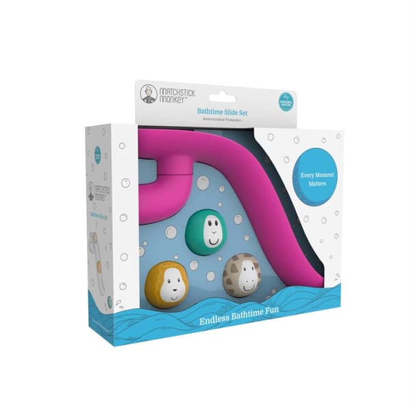 Matchstick Monkey Bathtime Slideset Pink