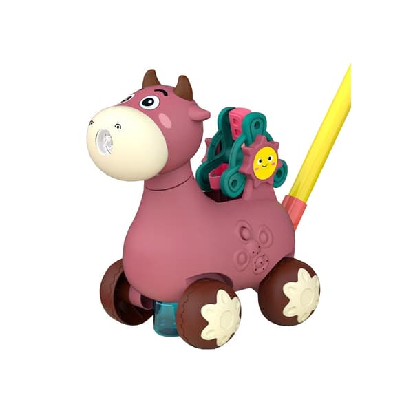 WOOPIE Pusher Cow med lyd og sæbebobler Pink
