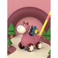 Miniatyrbillede 2 af 5: WOOPIE Pusher Cow med lyd og sæbebobler Pink