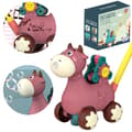 Miniatyrbillede 1 af 5: WOOPIE Pusher Cow med lyd og sæbebobler Pink