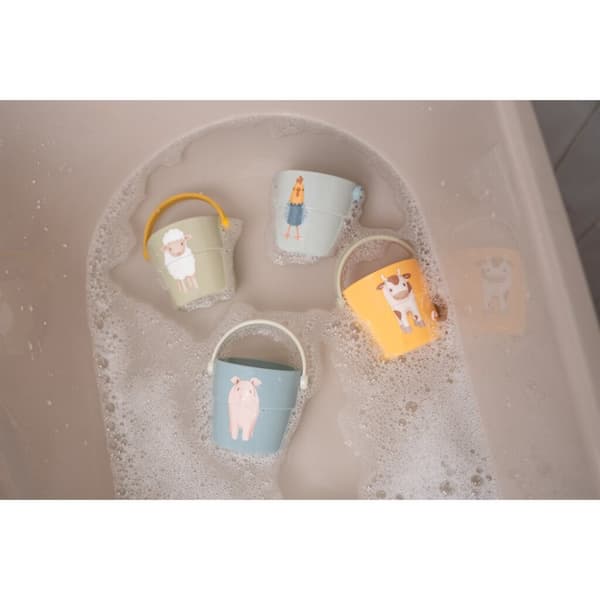 Little Dutch Farm Bath Cups 4 delar