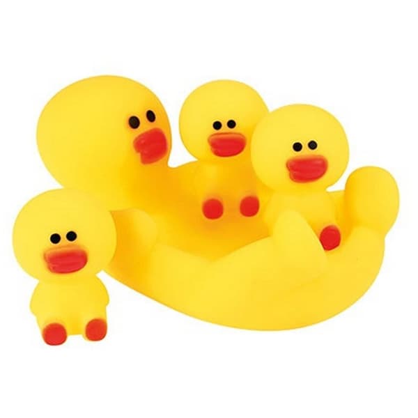 Little Stars Stor gummiand med 3 små gummiænder