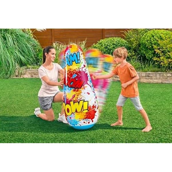Uppblåsbar boxningssäck - BESTWAY - Bop Bag Comic Blast - 1,19 m - Flerfärgad - PVC