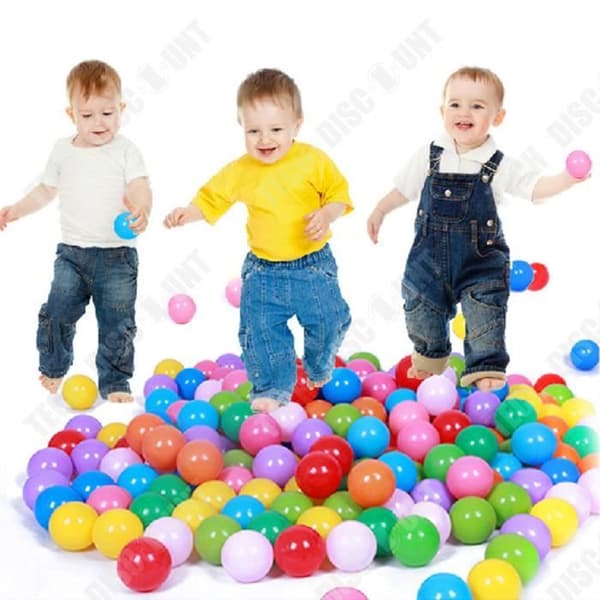 TD® 100-pack plastbollar med 5 olika färger, leksak för baby och barn, Ocean Ball för poolspel