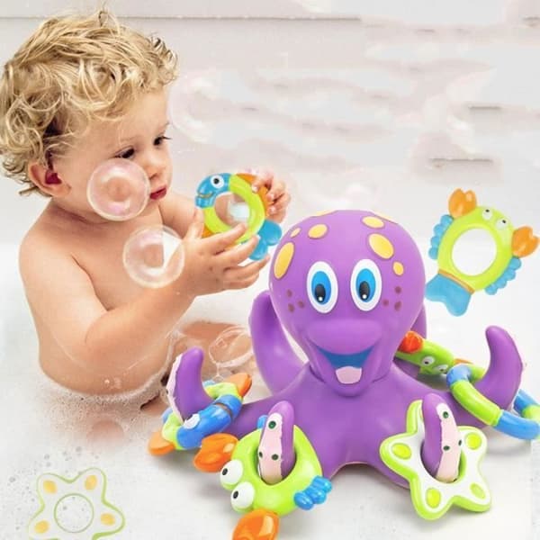 TD® Octopus Launch Circle Toy Badleksak för spädbarn för barn Utbildningsleksak för bad och vatten för spädbarn
