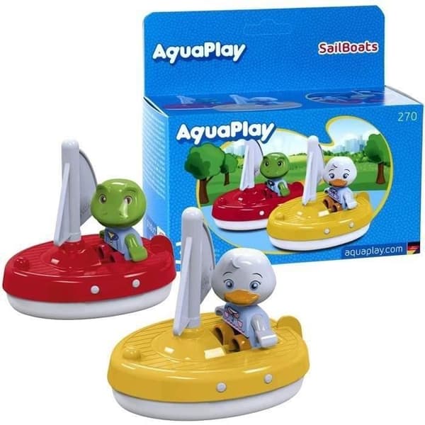 Smoby - Aquaplay Segelbåtar - Vattenlek för barn - 2 segelbåtar + 2 figurer - Från 3 år - Badleksak