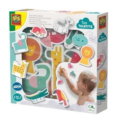 Badleksak - SES - Safari junior skumbaddjur - 14 stycken - Grön - Blandad