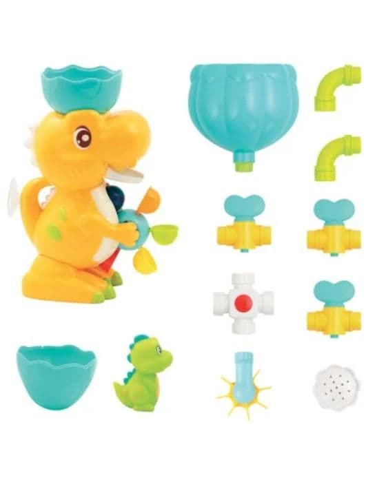 Badleksak - LUDI - Dino badset - Dinosaurie väderkvarn, vattenbana och sprinkler