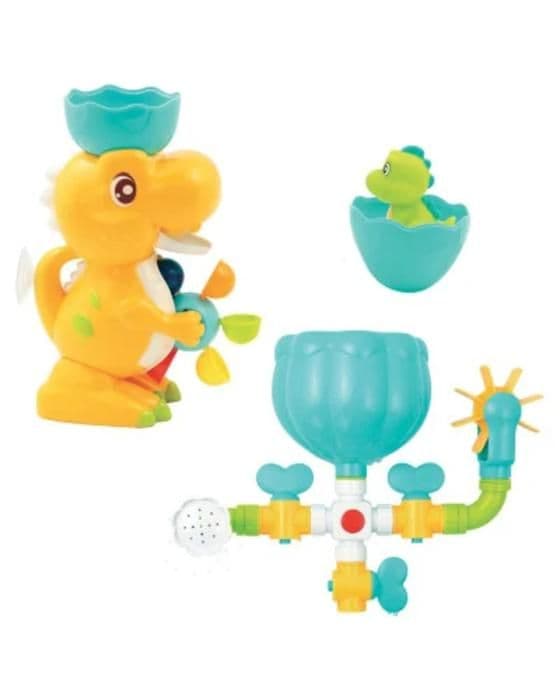 Badleksak - LUDI - Dino badset - Dinosaurie väderkvarn, vattenbana och sprinkler
