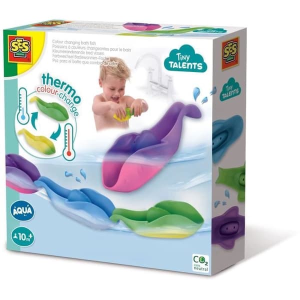SES CREATIVE - Färgskiftande badfisk för bebisar - Lila, Blå och Grön