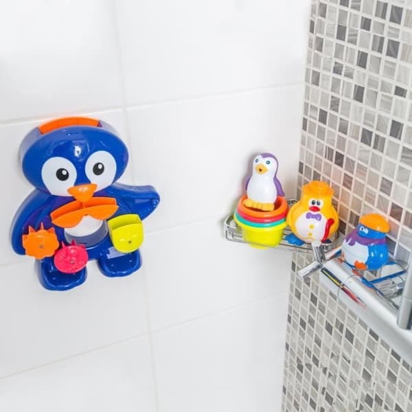 Penguin Bath Box - LUDI - Badleksak med sugkoppar och sensoriska tillbehör - Blandat - Från 12 månader