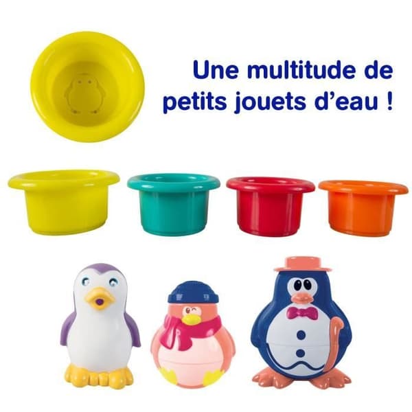 Penguin Bath Box - LUDI - Badleksak med sugkoppar och sensoriska tillbehör - Blandat - Från 12 månader