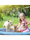 Miniatyrbillede 2 af 2: Hund Splash Vandmåtte, 150 cm Størrelse, Skridsikker Design, Indbygget Sprinkler,Diameter 150 cm
