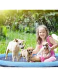 Miniatyrbillede 1 af 2: Hund Splash Vandmåtte, 150 cm Størrelse, Skridsikker Design, Indbygget Sprinkler,Diameter 150 cm