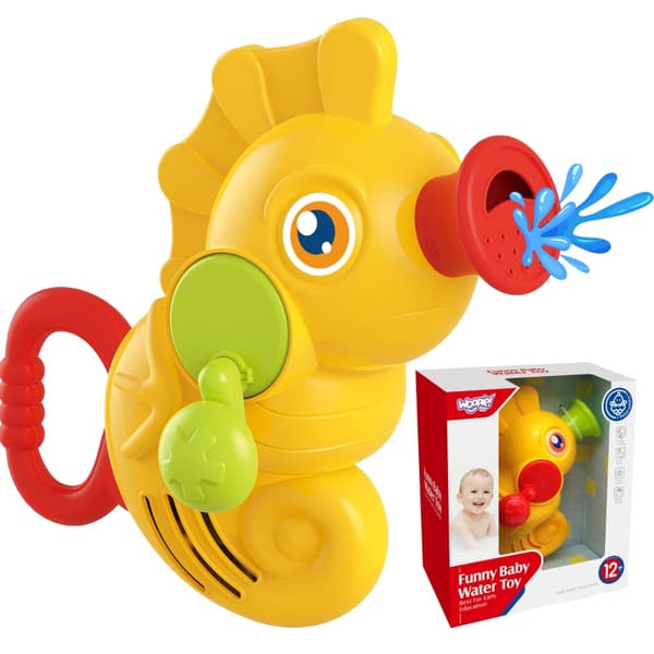 woopie baby bad legetøj vandpumpe søhest