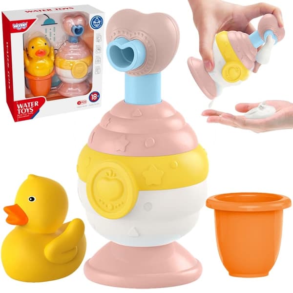 WOOPIE BABY Badelegetøj – Krus, And & Sæbedispenser - Pink