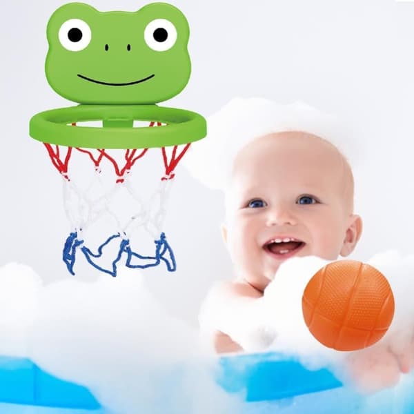 OBOSOE 2 sæt mini basketball sæt med basketball bøjle kreativ basketball sæt 3 bolde panda kat form til badeværelse bruser badekar legetøj