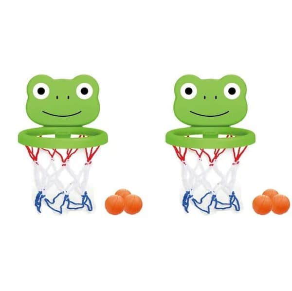 OBOSOE 2 sæt mini basketball sæt med basketball bøjle kreativ basketball sæt 3 bolde panda kat form til badeværelse bruser badekar legetøj
