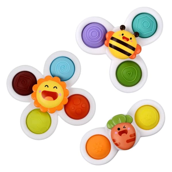 Lollanda 3-Pak Fidget Spinner Med Solmotiv, Spindelegetøj til Baby/Barn - Sanselegetøj til afstressning