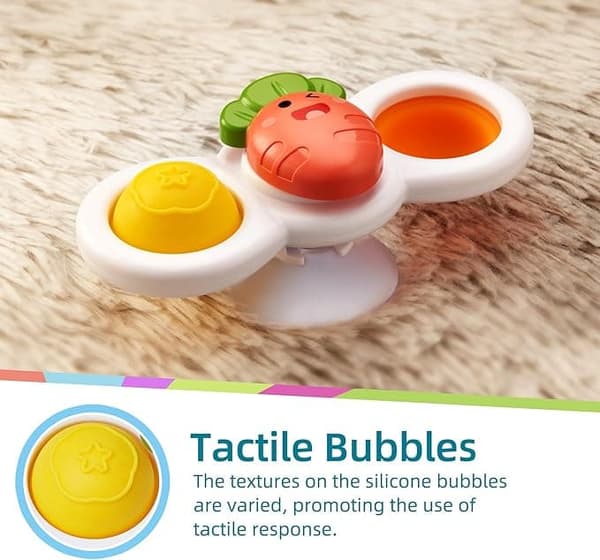 3-Pack - Fidget Spinner imukupilla lapsille - Pyörivä lelu, kylpylelut, aistilelut