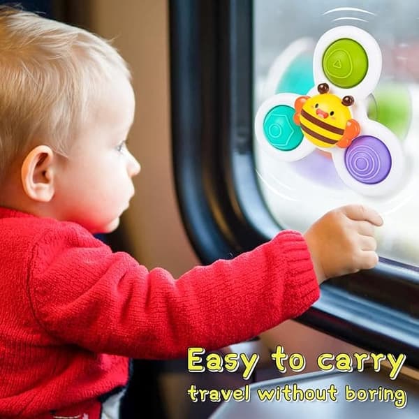 3-Pack - Fidget Spinner imukupilla lapsille - Pyörivä lelu, kylpylelut, aistilelut